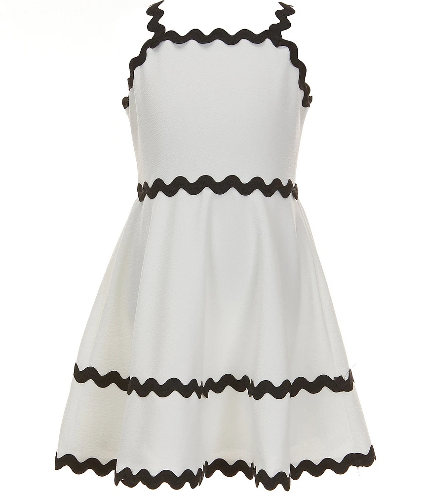 Rare Editions Big Girls Sleeveless Ric Rac-Trimmed Fit-And-Flare Dress