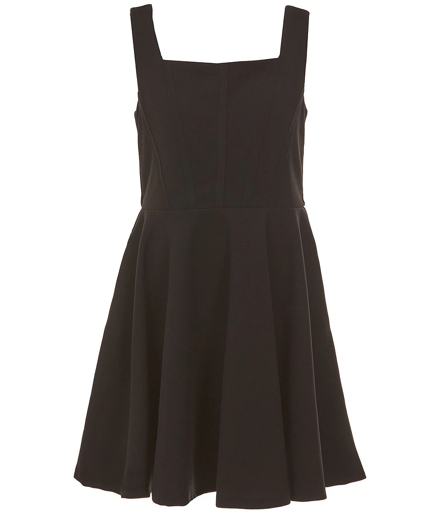 Rare Editions Big Girls Sleeveless Scuba Crepe Skater Dress
