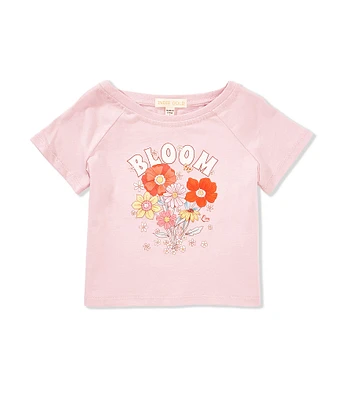 Indie Gold Little Girls Raglan-Sleeve Bloom T-Shirt