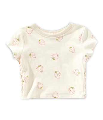 Indie Gold Little Girls Short Sleeve Strawberry-Printed T-Shirt