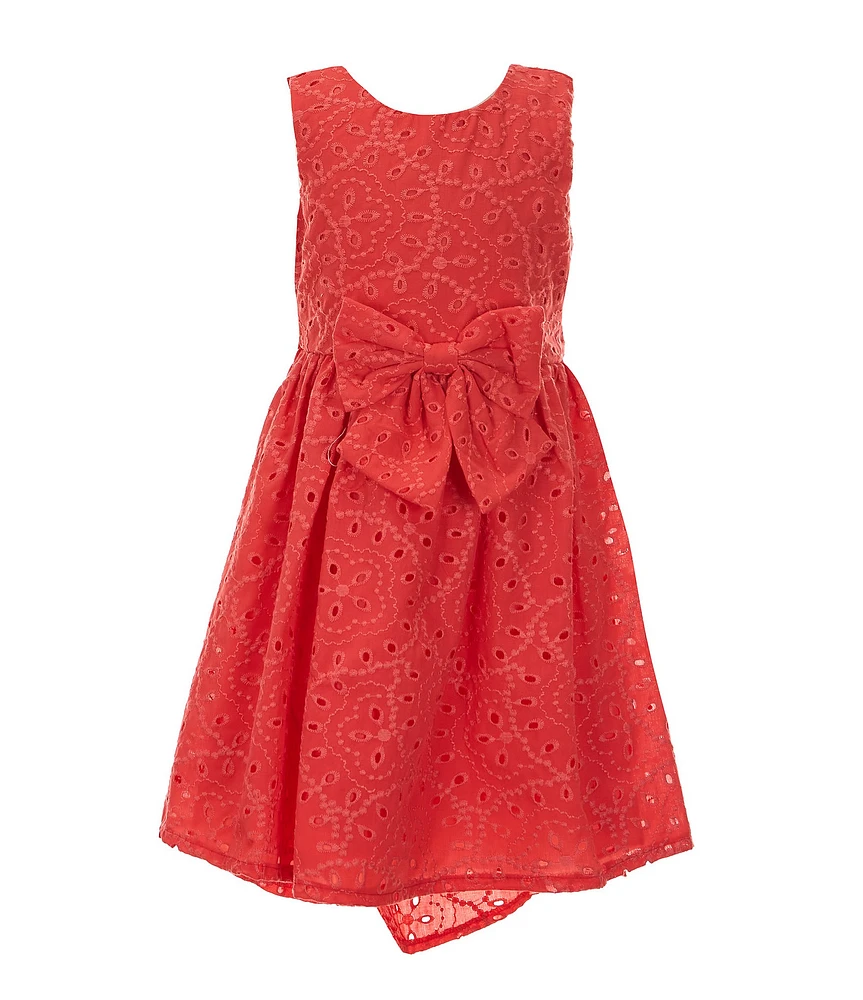 Rare Editions Little Girls Sleeveless Eyelet-Embroidered High-Low-Hem Dress