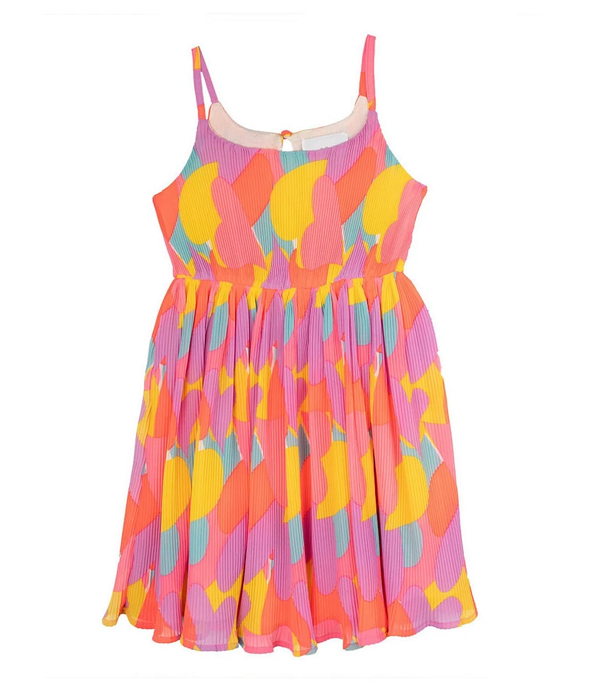Rare Editions Little Girls Sleeveless Geometric-Printed Chiffon Fit-And-Flare Dress