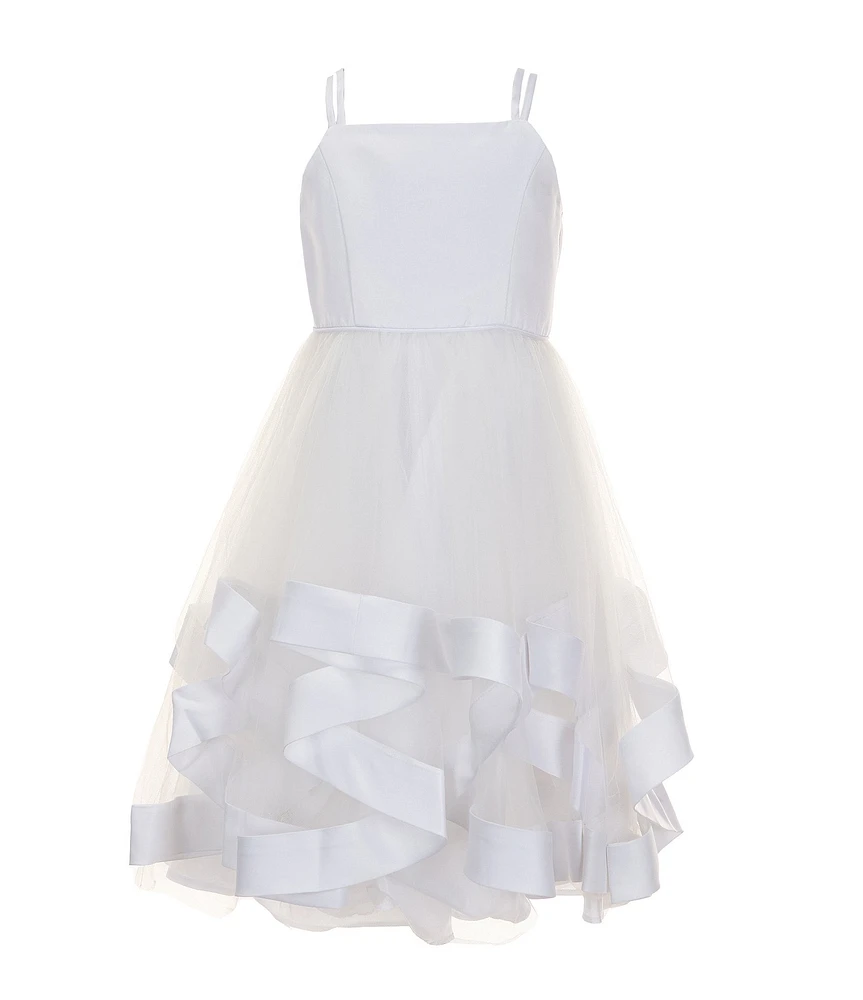 Rare Editions Little Girls Sleeveless Satin Hem Bodice High Low Dress