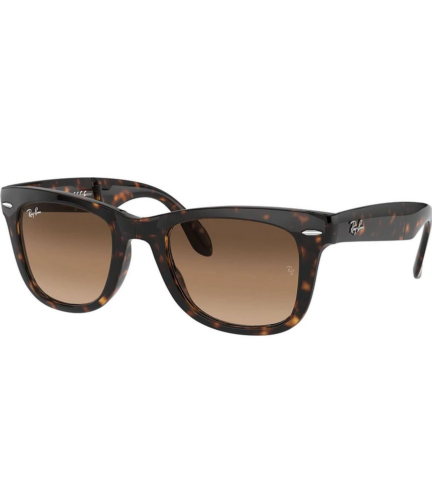 Ray-Ban Unisex Folding Wayfarer RB4105 54mm Tortoise Square Sunglasses