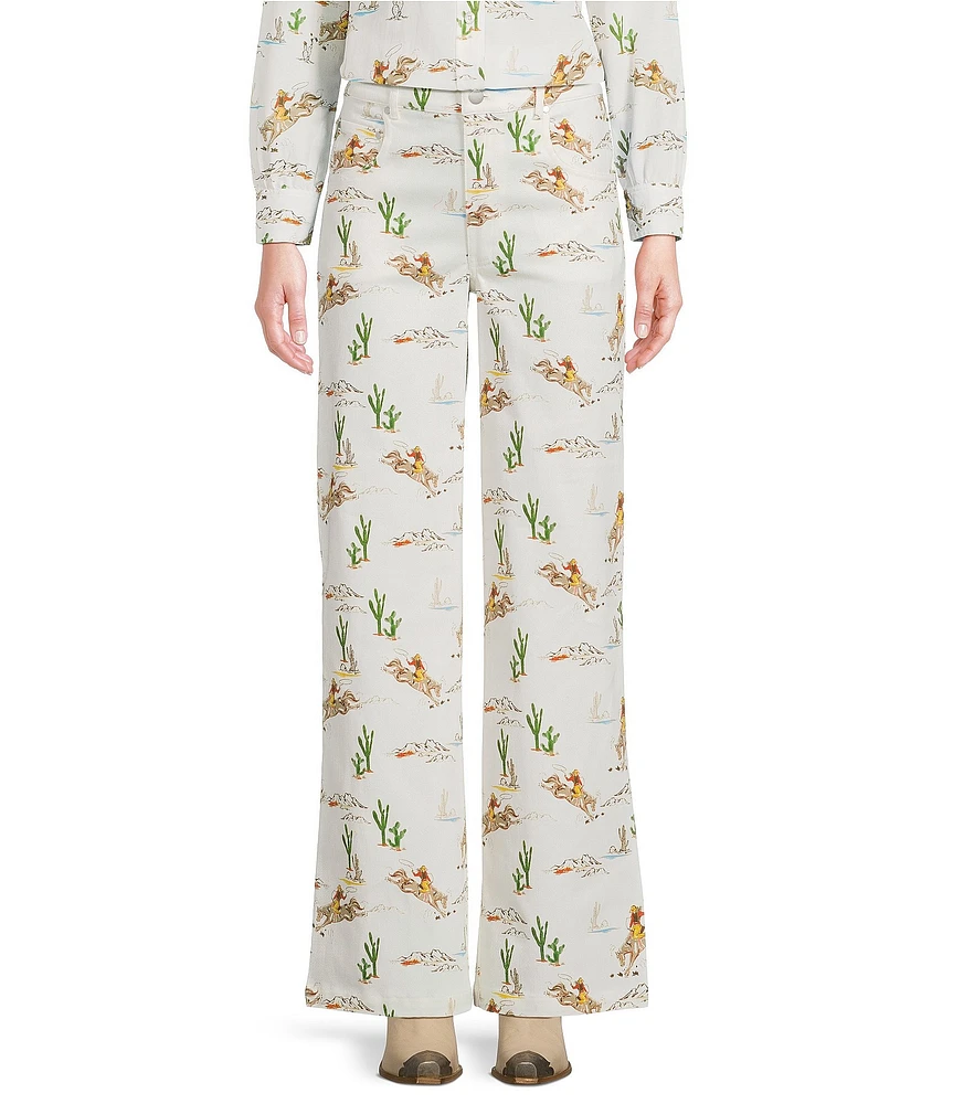 Reba Louise Cowboy Western Wide Leg Coordinating Jeans