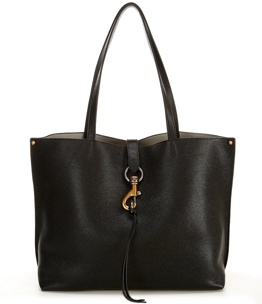REBECCA MINKOFF Megan Black Leather Tote Bag