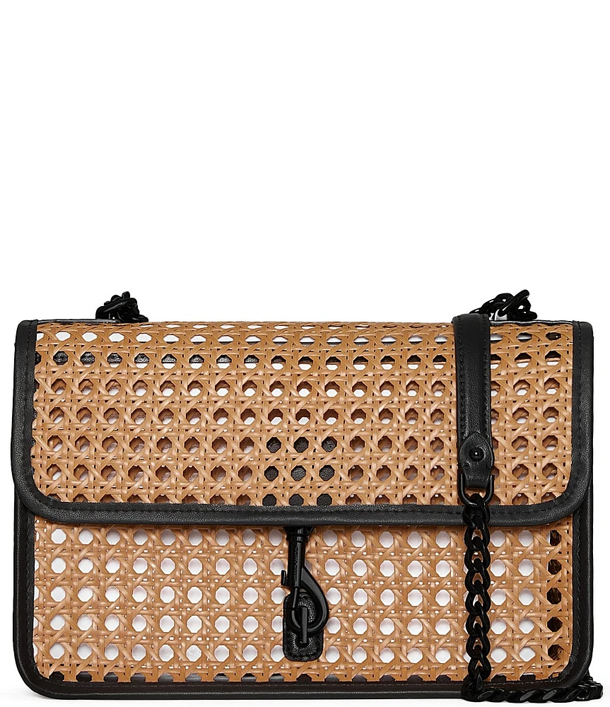 REBECCA MINKOFF Megan Cane Flap Contrast Trim Shoulder Bag