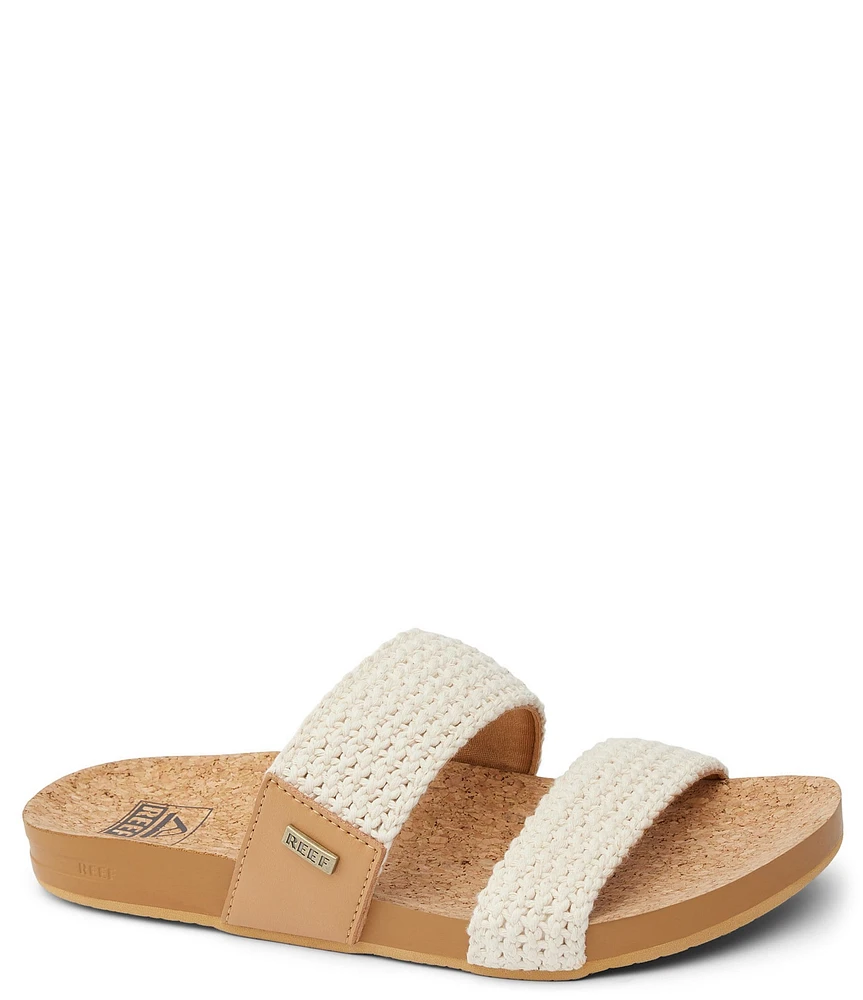 Reef Women's Cushion Vista Crochet Woven Slide Sandals