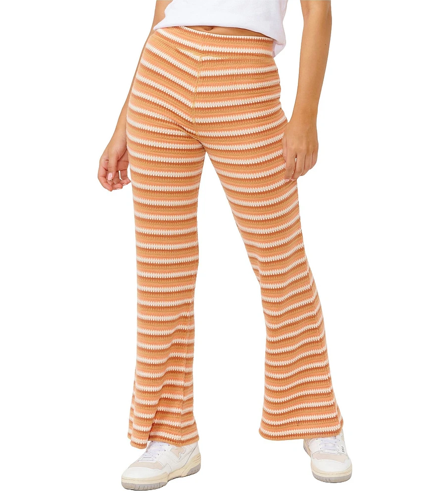 Rip Curl Bobbi Stripe Mid Rise Flare Leg Pants