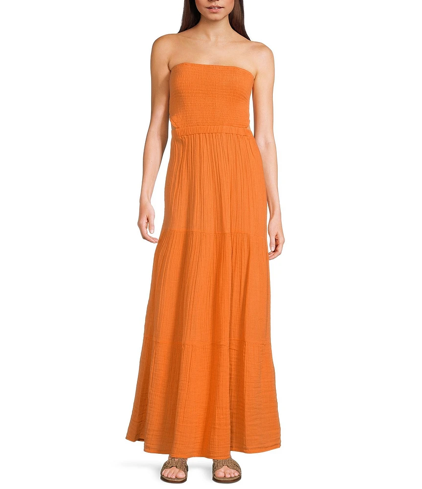 Rip Curl Premium Surf Strapless Open Cut Out Back Maxi Dress