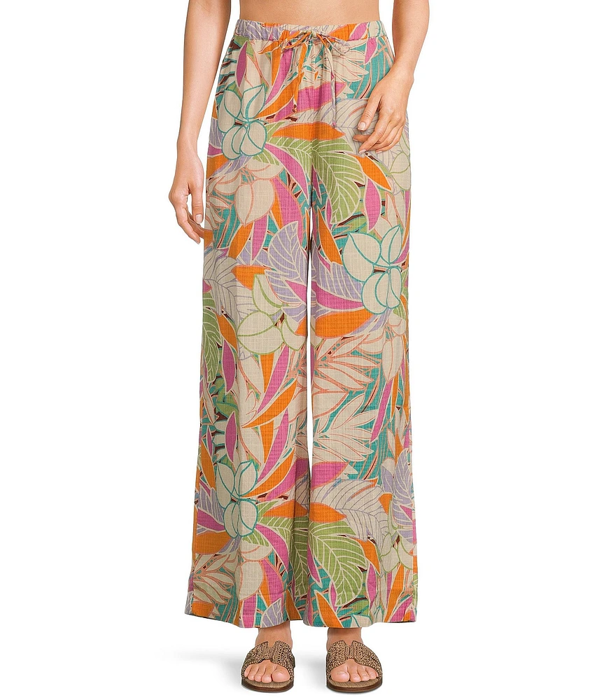 Rip Curl Vadella Tropical Floral Print Wide Leg Pants
