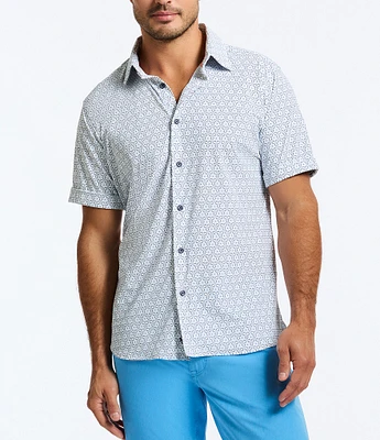 Robert Graham Avalon Stretch Knit Short Sleeve Woven Shirt