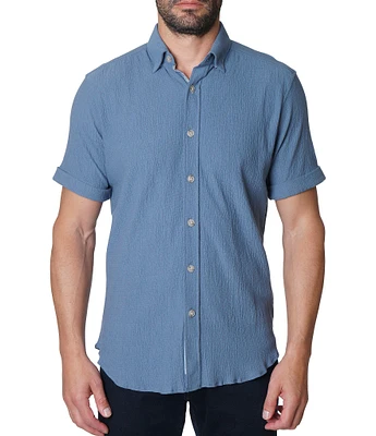 Robert Graham Hammond Stretch Knit Short Sleeve Woven Shirt