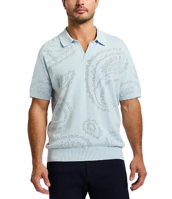 Robert Graham Holbrook Short Sleeve Knit Polo Sweater