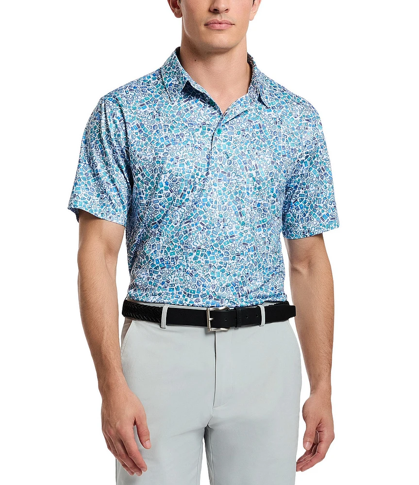 Robert Graham Lucky Stroke Performance Stretch Short Sleeve Polo Shirt