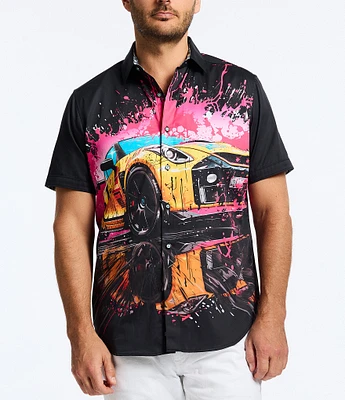 Robert Graham Splash Drifter Stretch Short Sleeve Woven Shirt