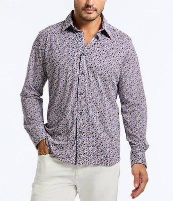 Robert Graham Tiburon Stretch Knit Long Sleeve Woven Shirt
