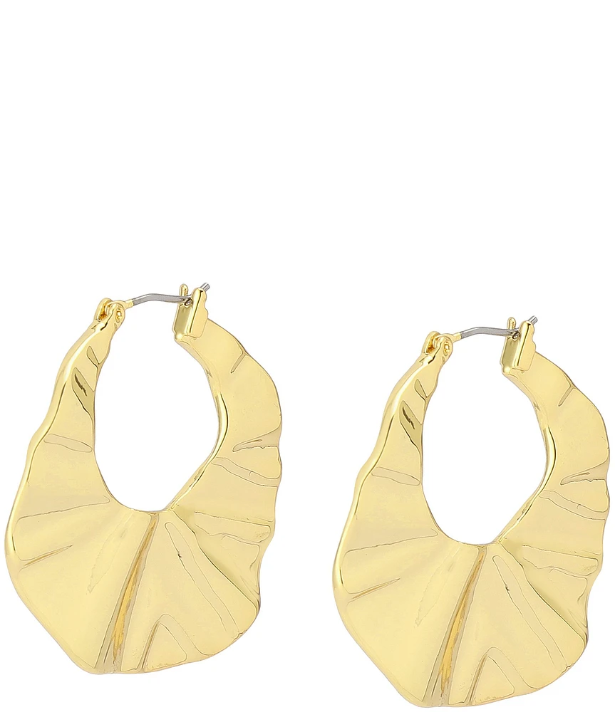 Robert Lee Morris Soho Textured Sculpted Puffy Hoop Earrings