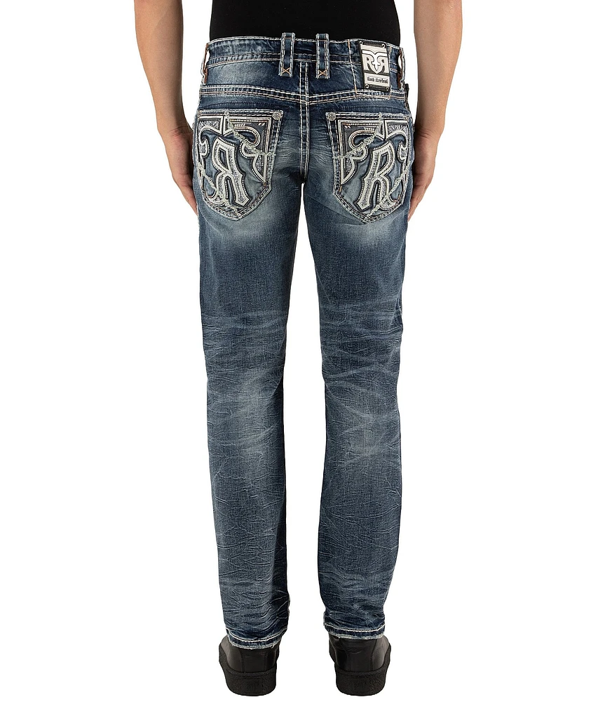 Rock Revival Ziggy Inverted-Fleur-De-Lis Pocket Straight Leg Jeans