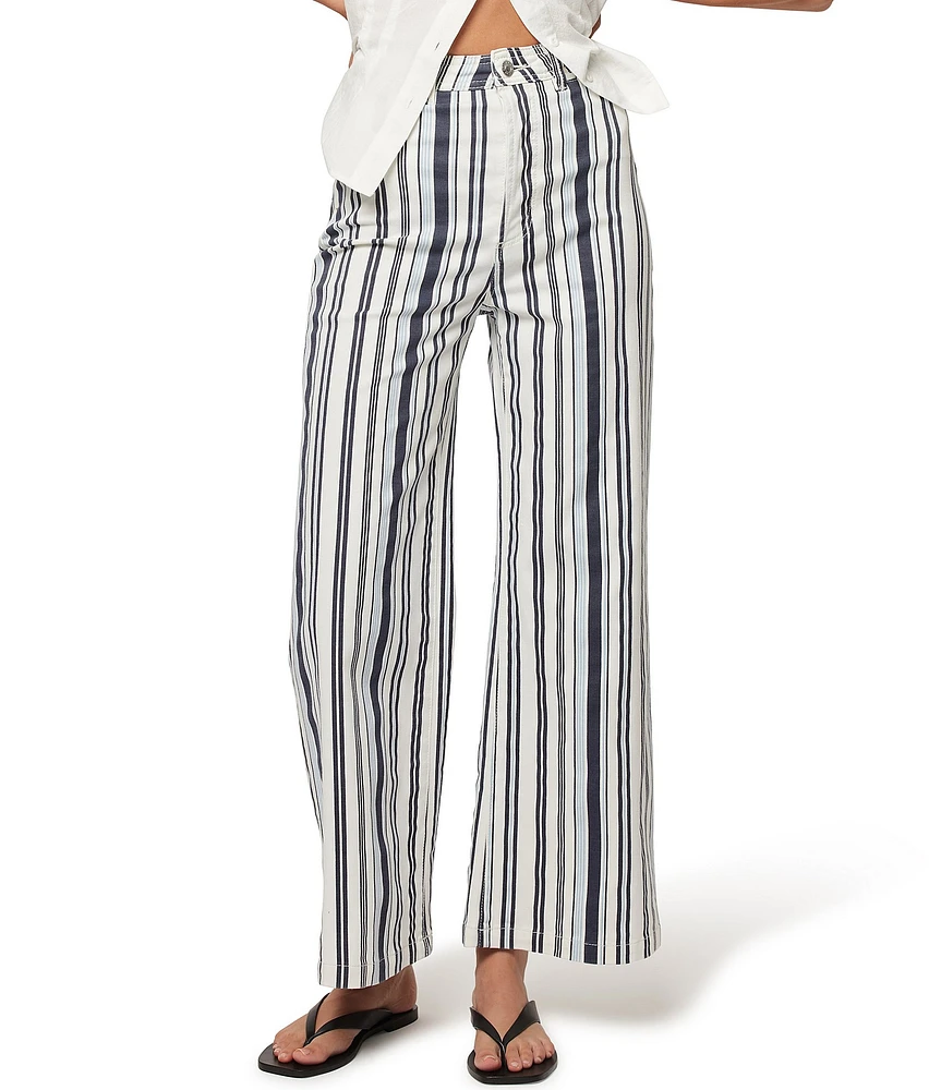 Rolla's Sailor Stripe Denim High Rise Wide Flare Leg Jeans