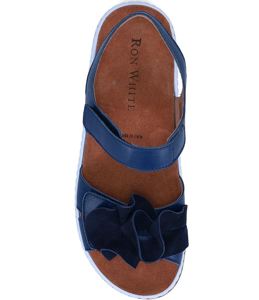 Ron White Frances Ruffle Banded Footbed Sandals