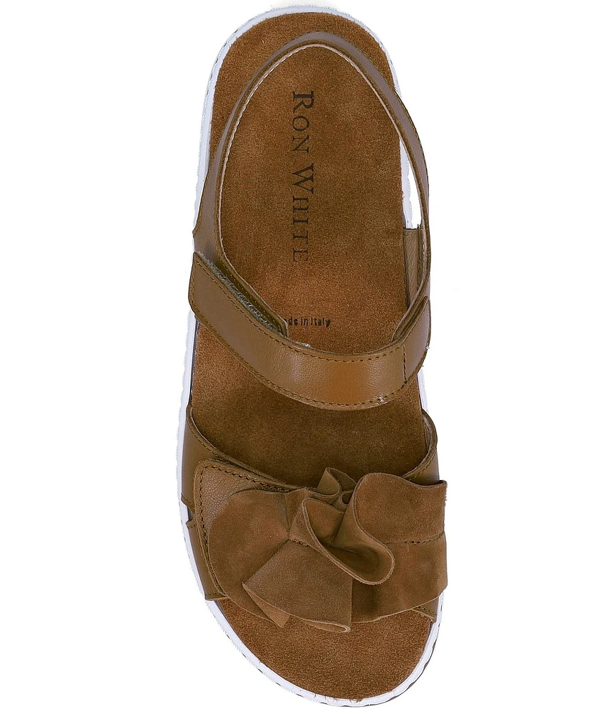 Ron White Frances Ruffle Banded Footbed Sandals