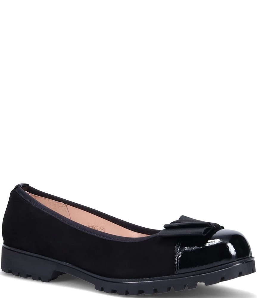 Ron White Isobell Suede and Patent Leather Cap Toe Ballerina Flats