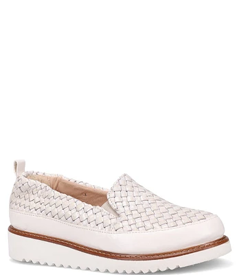 Ron White Neeva Woven Leather Wedge Slip Ons