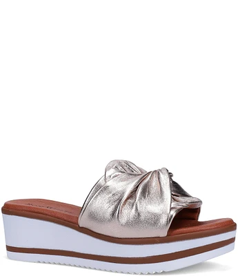 Ron White Priccila Weatherproof Nappa Leather Wedge Sandals