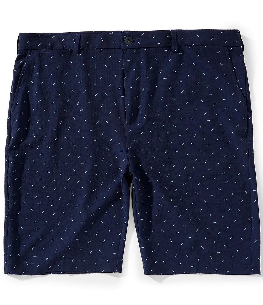 Roundtree & Yorke Big & Tall Performance Classic Fit Flat Front 9#double;-11#double; Seersucker Shorts