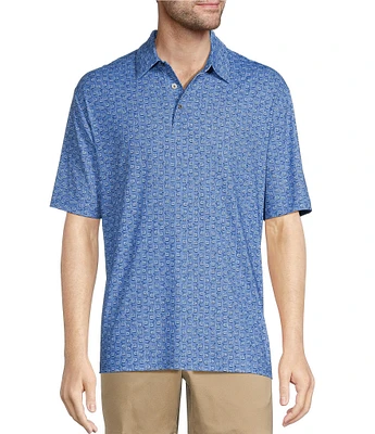 Roundtree & Yorke Big & Tall Performance Drink Print Polo Shirt