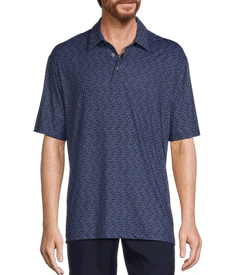 Roundtree & Yorke Big & Tall Performance Golf Club Print Polo Shirt