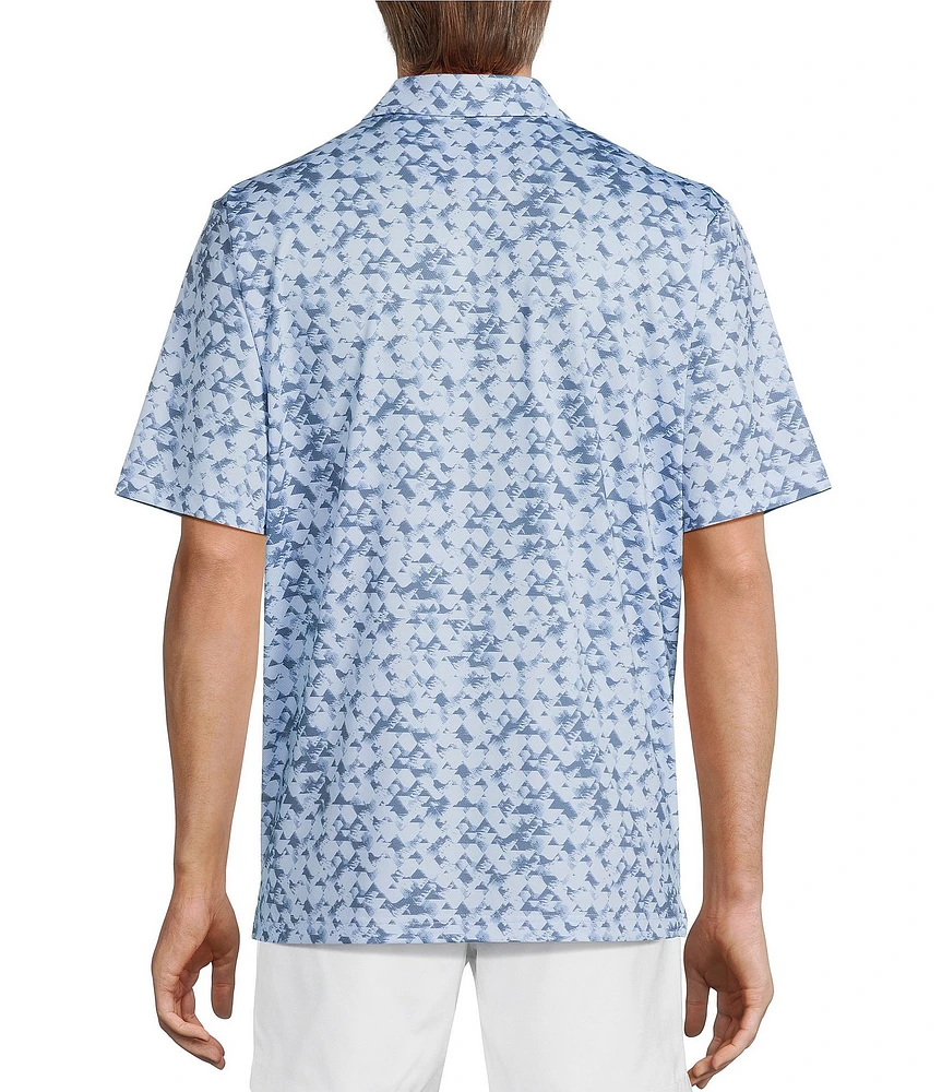 Roundtree & Yorke Big & Tall Performance Triangle Printed Polo Shirt