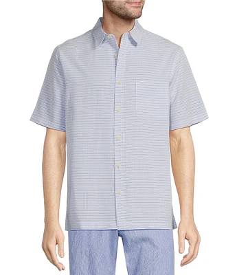 Roundtree & Yorke Big & Tall Short Sleeve Small Checked Polynosic Sport Shirt