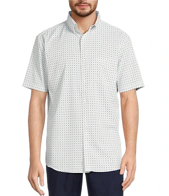 Roundtree & Yorke Big & Tall The Traveler Performance Short Sleeve Geo Print Sport Shirt