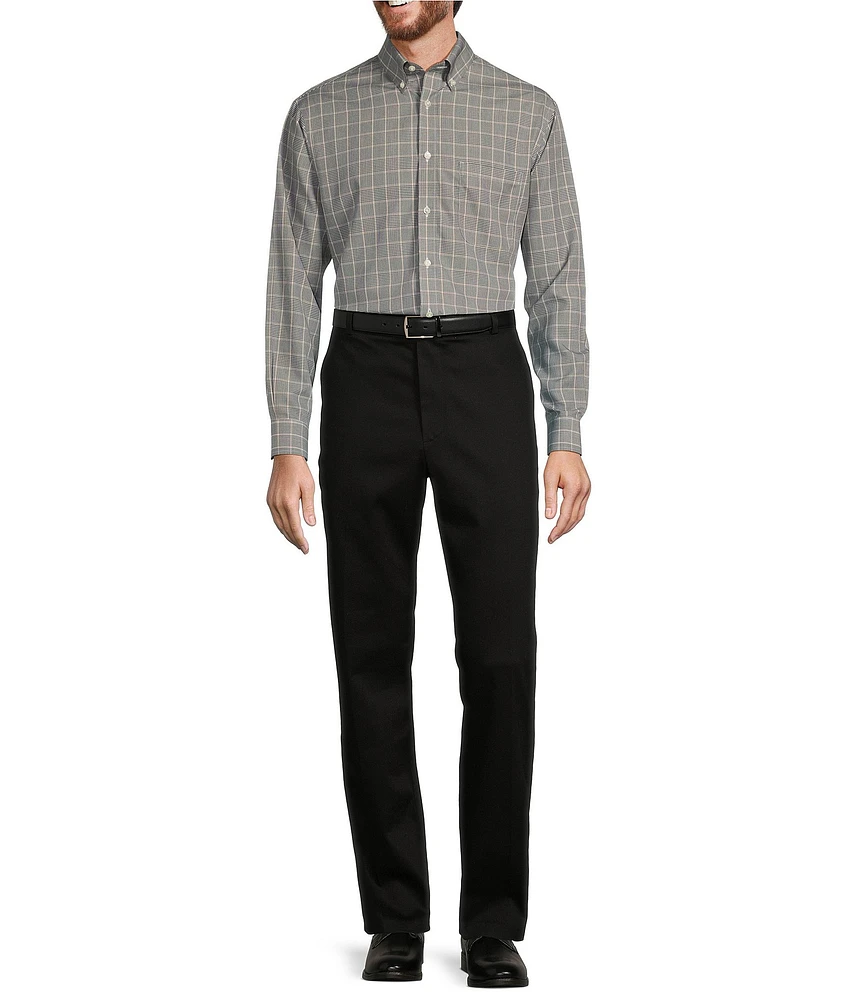 Gold Label Roundtree & Yorke Non-Iron Long Sleeve Plaid Sport Shirt