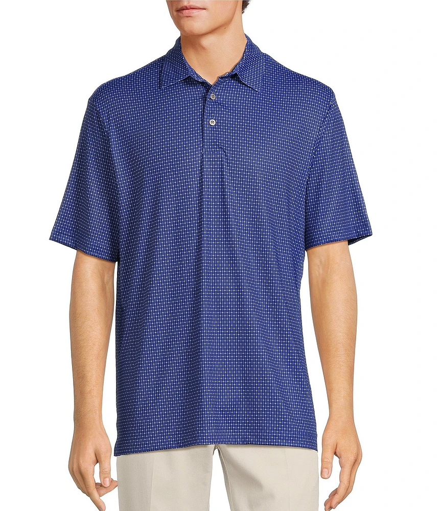 Roundtree & Yorke Performance Big &Tall The Fairway Short Sleeve Geometric Print Polo Shirt