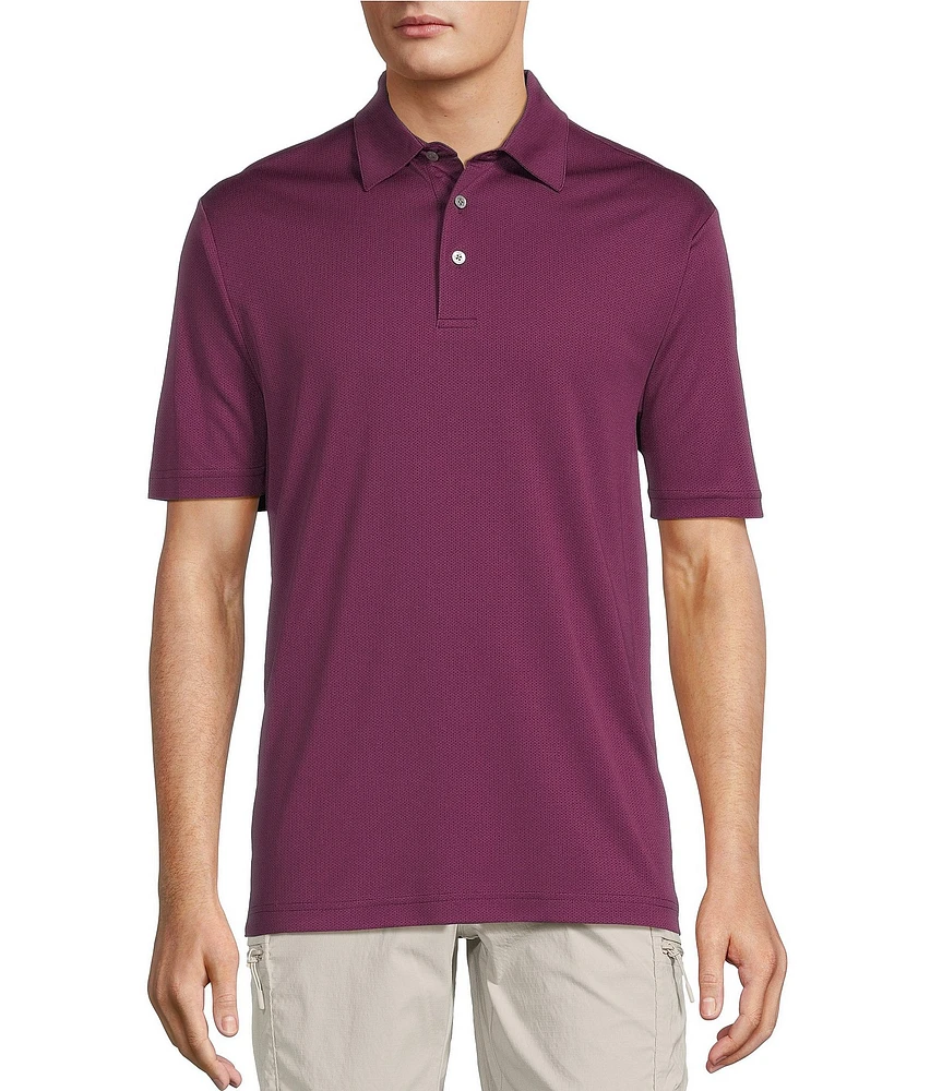 Roundtree & Yorke Performance Dash Short Sleeve Jacquard Polo Shirt
