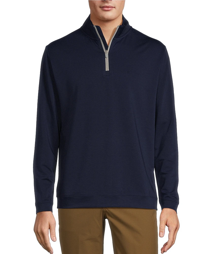 Roundtree & Yorke Performance Long Sleeve French Terry Solid Quarter Zip Pullover