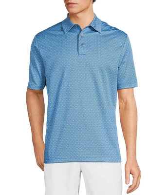 Roundtree & Yorke Performance Short Sleeve Geo Jacquard Polo Shirt