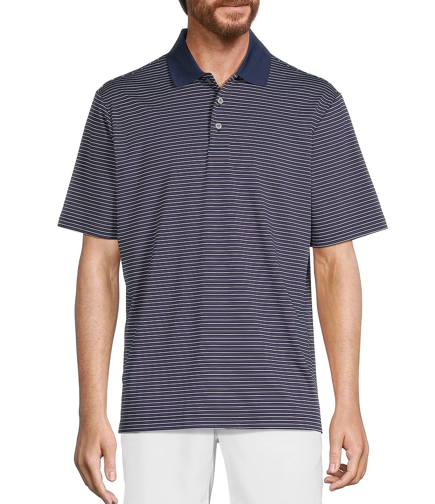 Roundtree & Yorke Performance Short Sleeve Stripe Polo Shirt