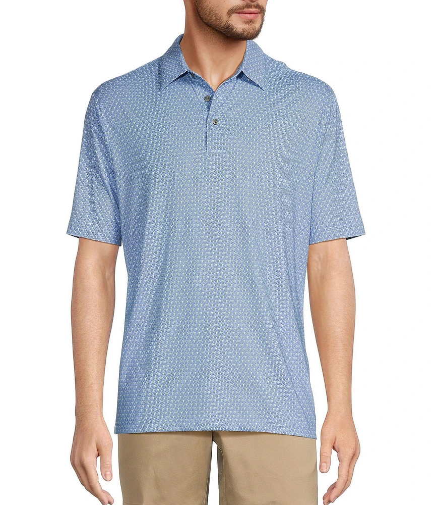 Roundtree & Yorke Performance Short Sleeve Tee Print Polo Shirt