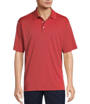 Roundtree & Yorke Performance Short Sleeve Triangle Jacquard Polo Shirt