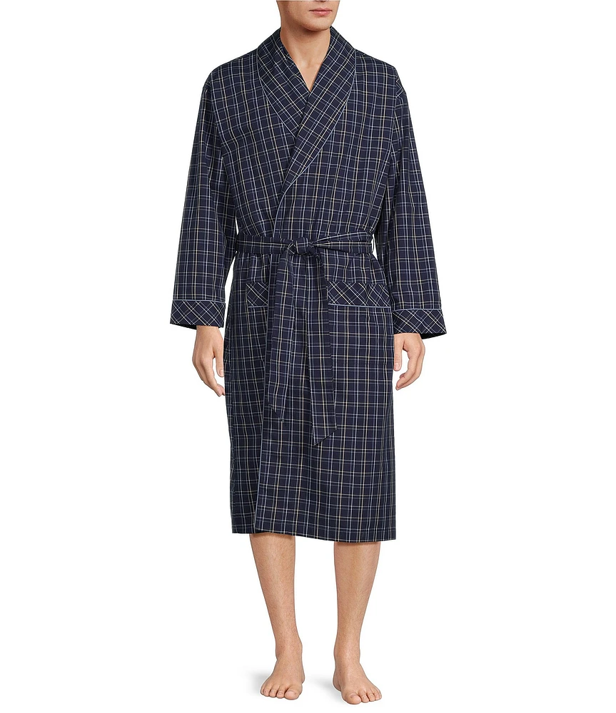 Roundtree & Yorke Shawl Collar Plaid Robe