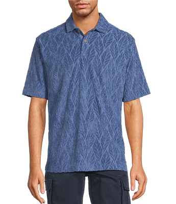 Roundtree & Yorke Short Sleeve Jacquard Terry Polo Shirt