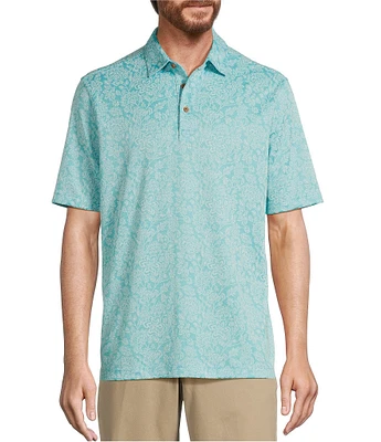 Roundtree & Yorke Short Sleeve Patterned Polynosic Polo Shirt