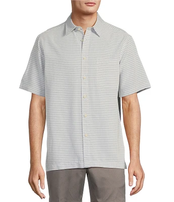 Roundtree & Yorke Short Sleeve Small Checked Polynosic Sport Shirt