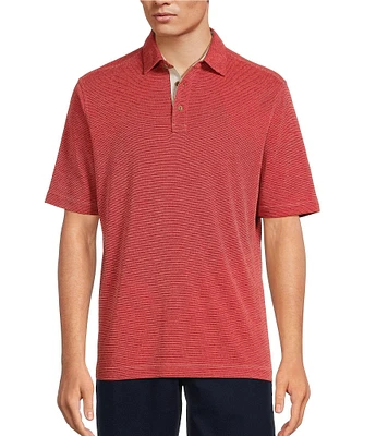 Roundtree & Yorke Short Sleeve Stripe Polynosic Polo Shirt
