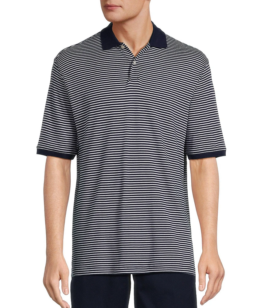 Roundtree & Yorke Supima Short Sleeve Striped Polo Shirt