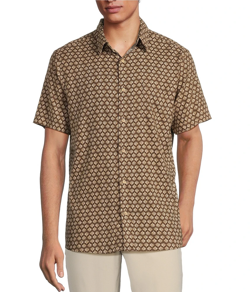 Rowm Big & Tall Short Sleeve Outsider Leaf Print Shirt